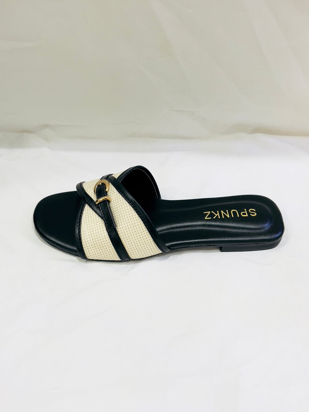 Slip On Flats Black Slippers - Spunkz