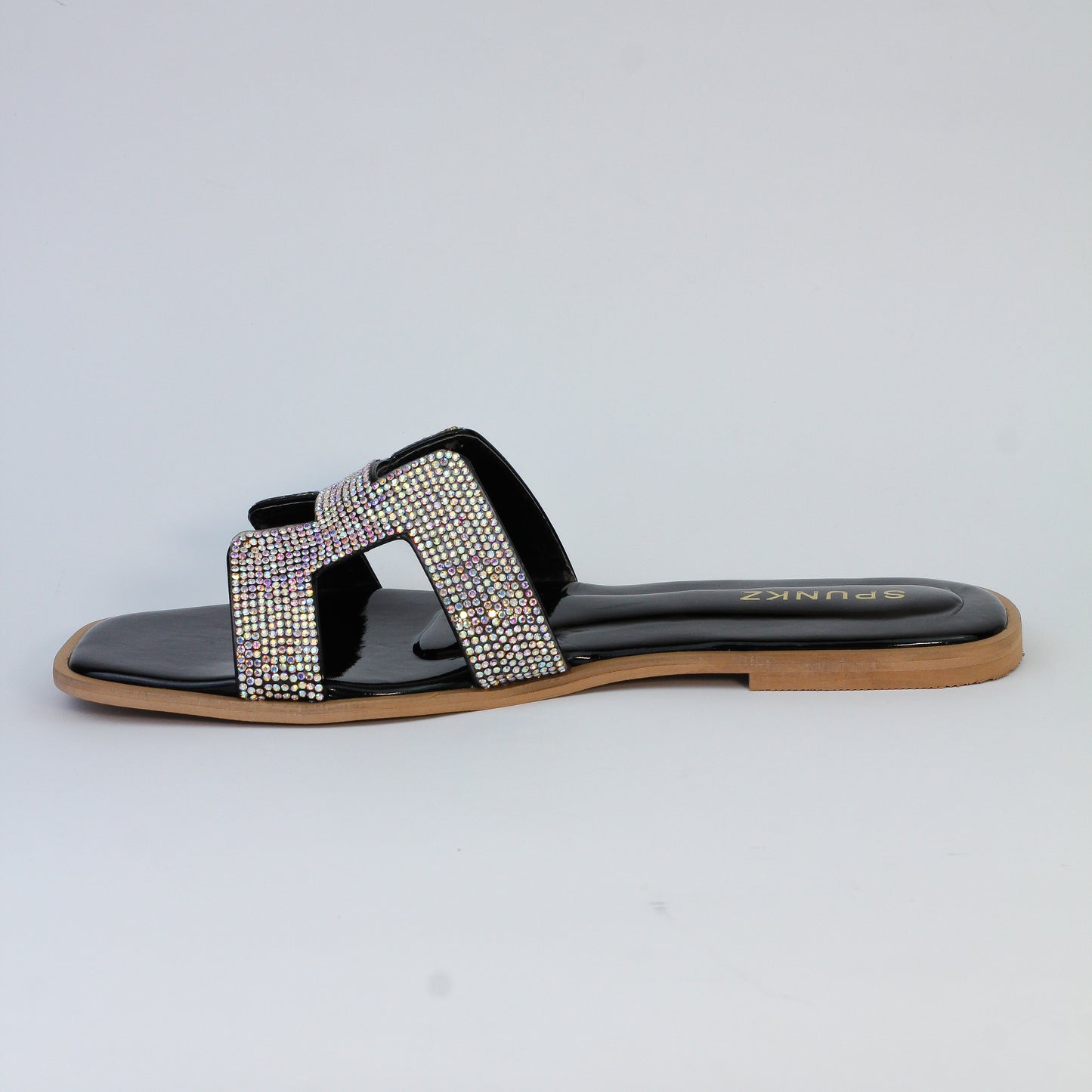 Spunkz Her H Style Oran Black Flat Sandals - Spunkz