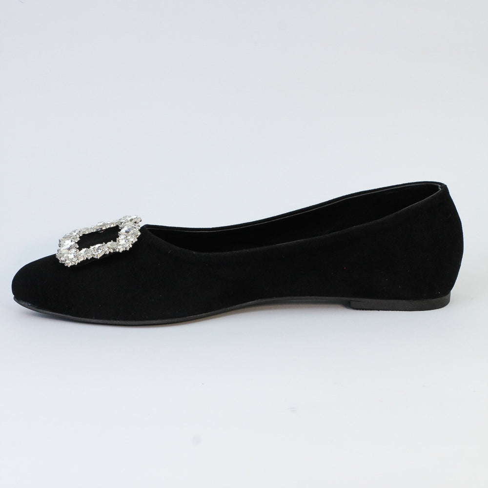 Myla Black Velvet Pump Shoes - Spunkz