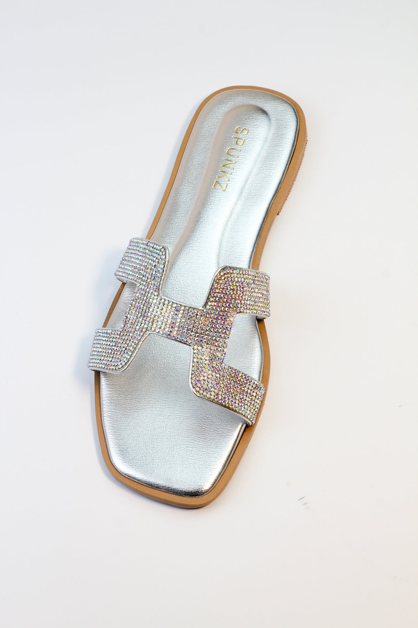 Spunkz Oran Silver Crystal Sandals - Spunkz