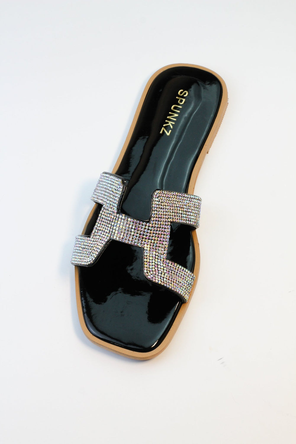 Oran Black Flat Sandals (11034) - Spunkz