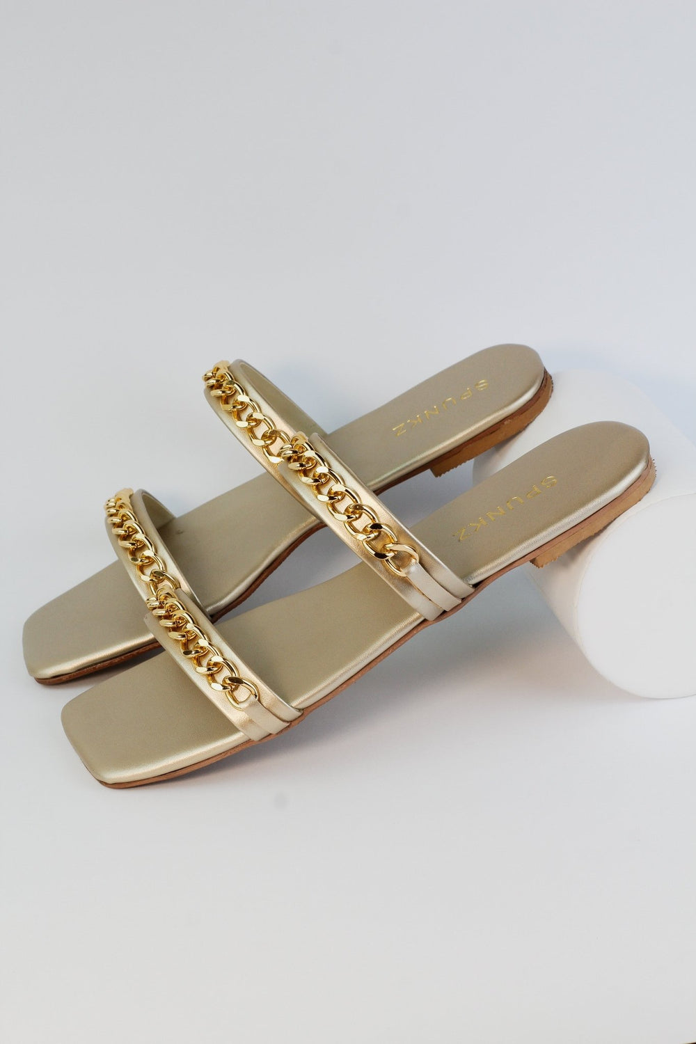 Ziva Beige flat sandals (11038) - Spunkz