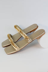 Ziva Beige flat sandals (11038) - Spunkz