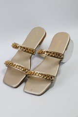 Ziva Beige flat sandals (11038) - Spunkz