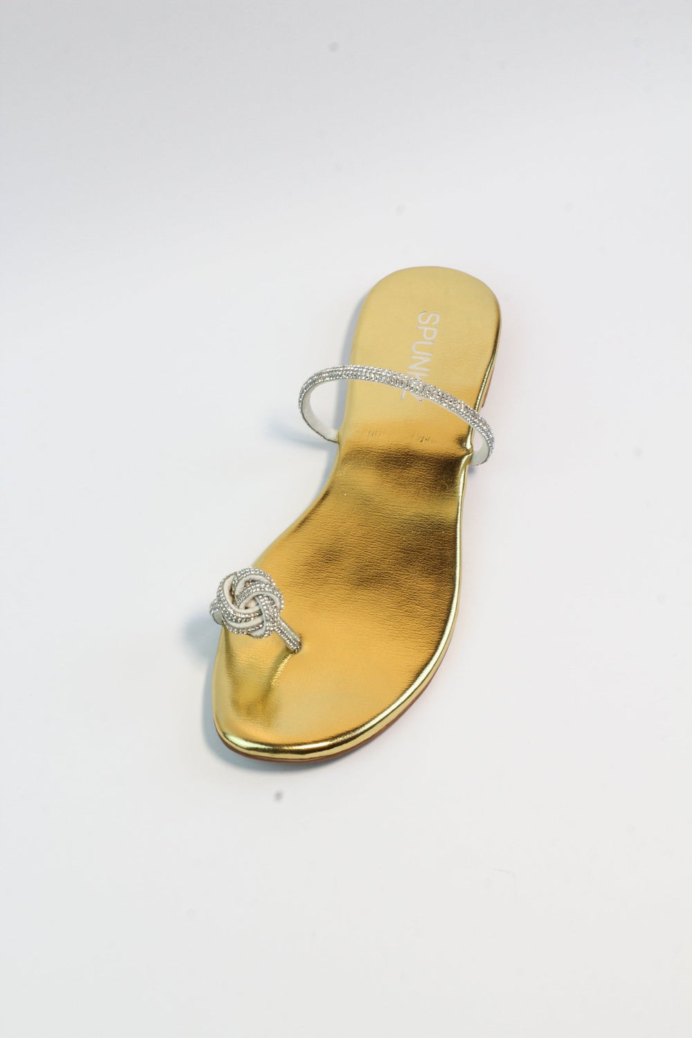 Cyra Shiny Gold Flat Slides (11065) - Spunkz