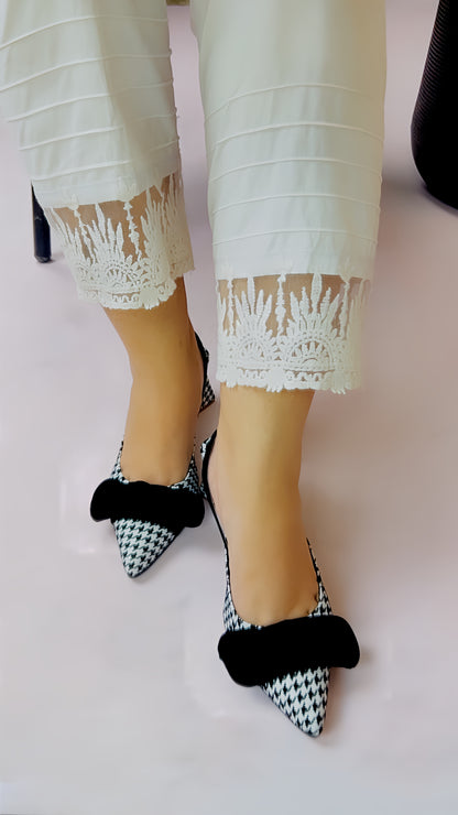 Spunkz Checkered Bow Knot Slingback Heels