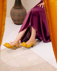 Melina Mustard Bow Heel - Spunkz