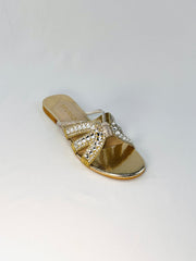 Textured Flats Slipper (Gold) - Spunkz