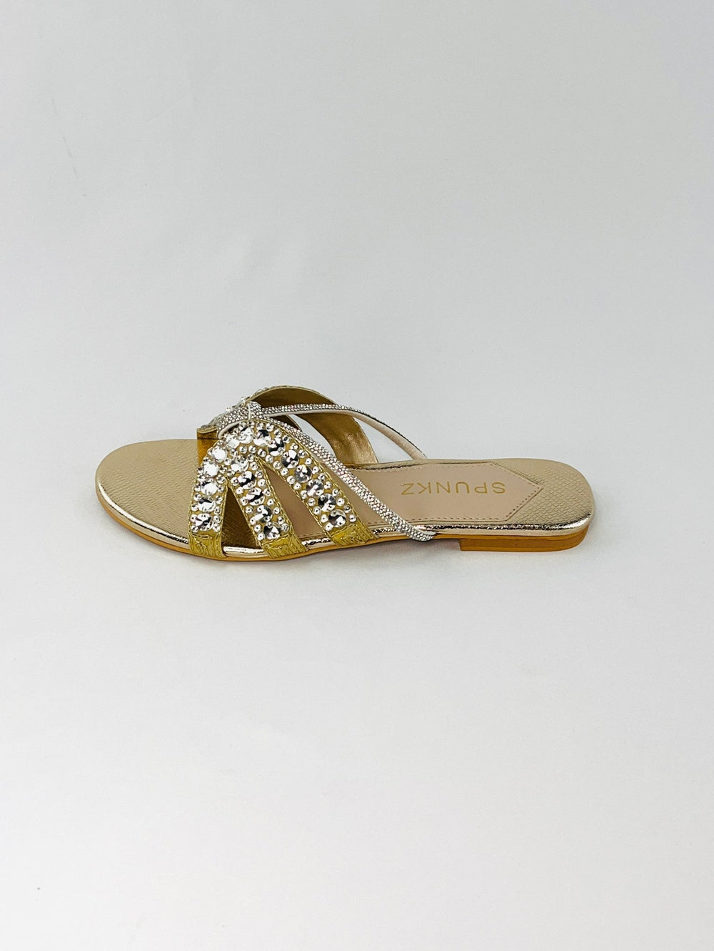Textured Flats Slipper (Gold) - Spunkz