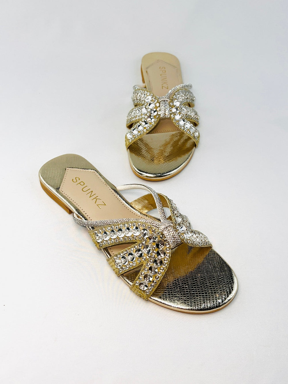 Textured Flats Slipper (Gold) - Spunkz
