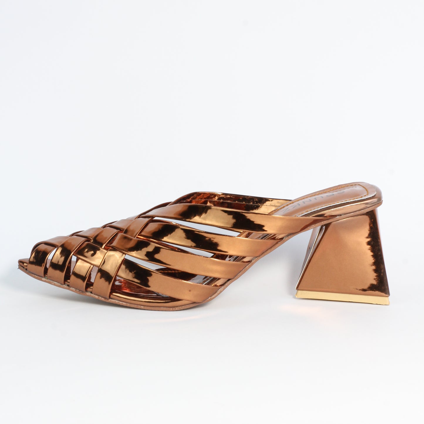 Alfie Copper Open Back Pointed Toe Strap Sandals - Spunkz