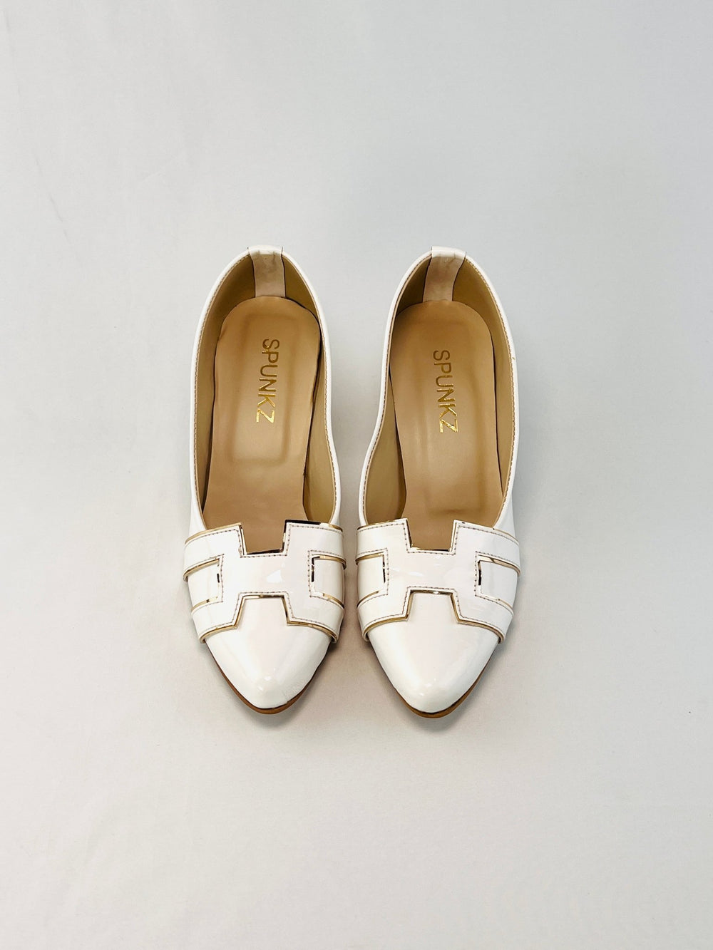 H - Style Court Shoes (White) - Spunkz