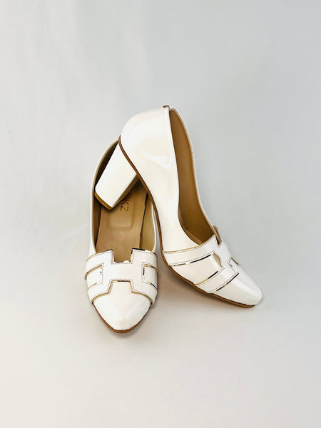 H - Style Court Shoes (White) - Spunkz