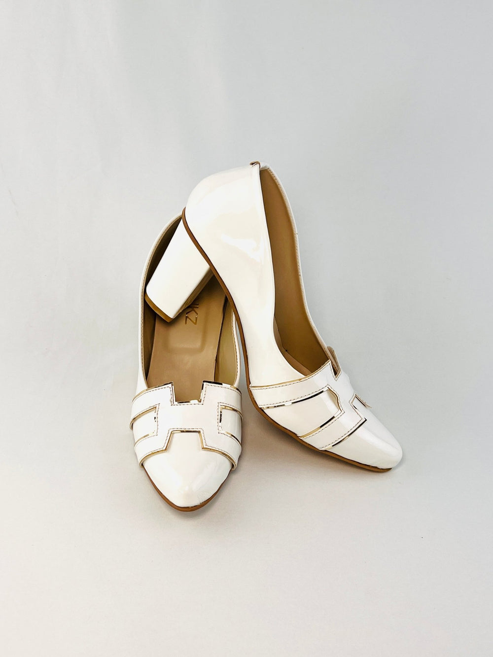 H - Style Court Shoes (White) - Spunkz