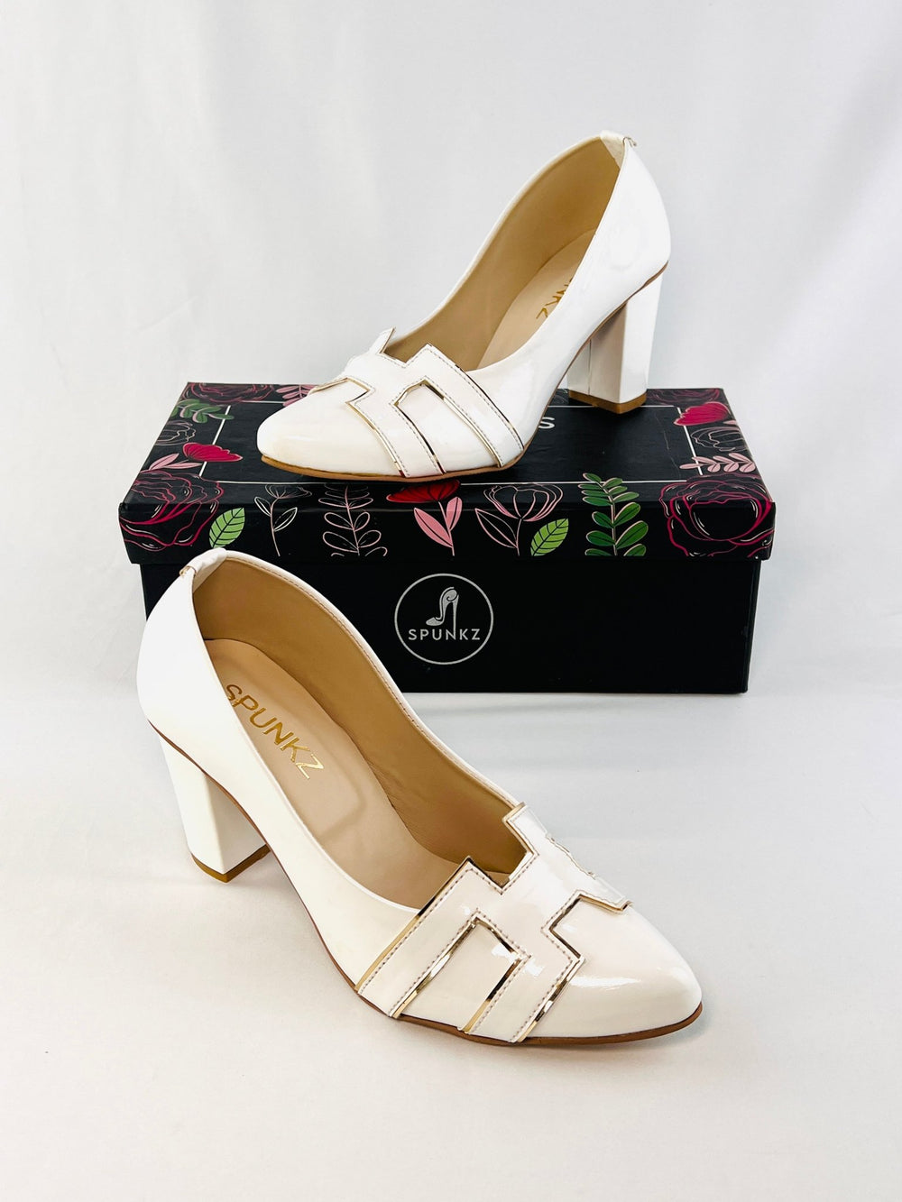 H - Style Court Shoes (White) - Spunkz