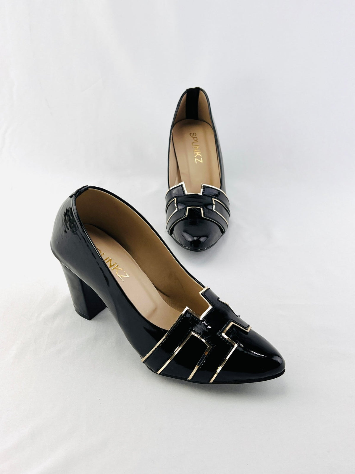 H - Style Court Shoes (Black) - Spunkz