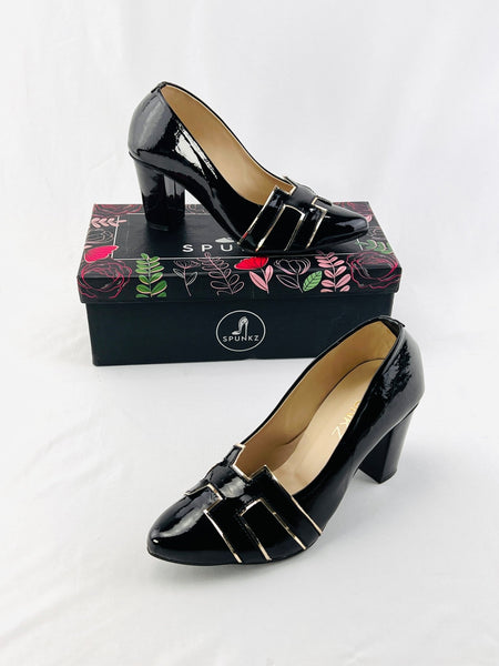 H - Style Court Shoes (Black) - Spunkz