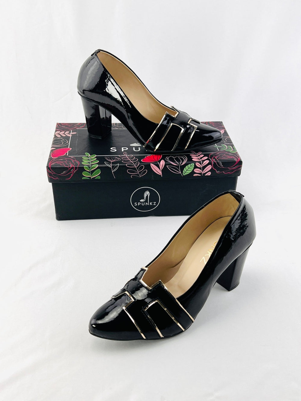 H - Style Court Shoes (Black) - Spunkz