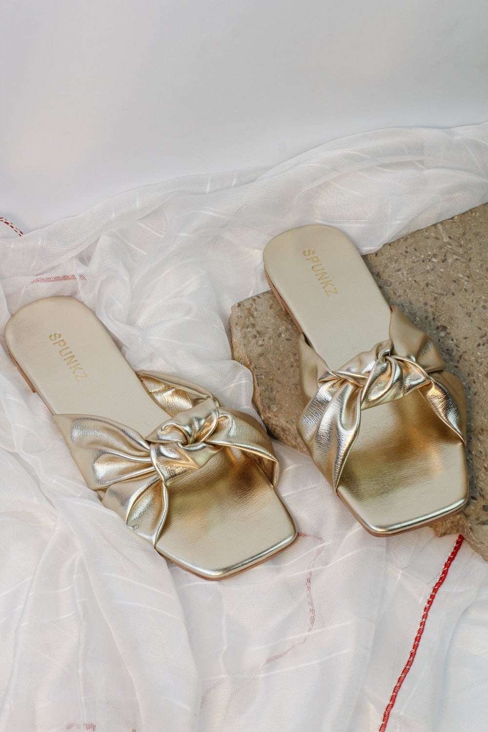 Tinsley Gold Flat Sandals (11054) - Spunkz