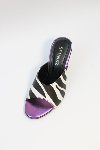 Spunkz Purple Shine Zebra Heel - Spunkz