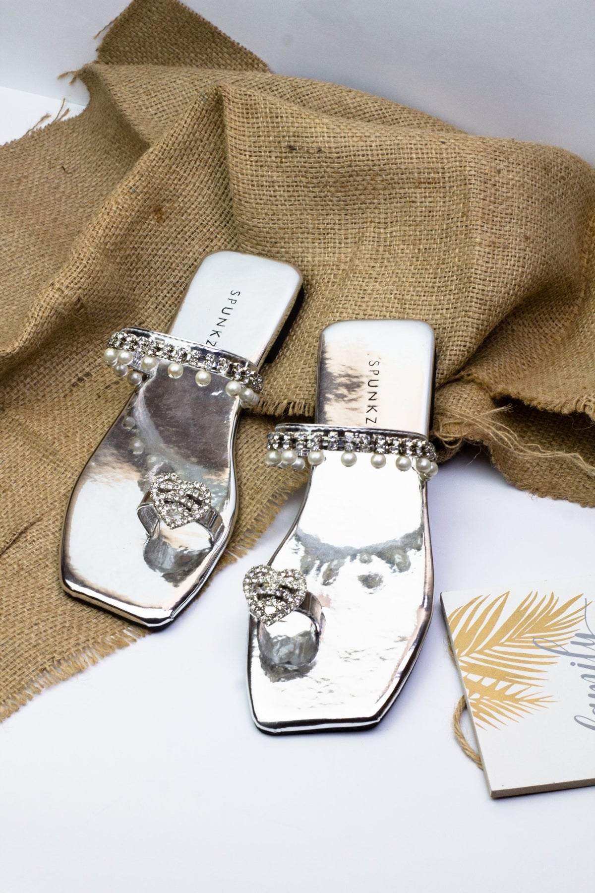 Zoe Silver Slip on Flats (11072) - Spunkz