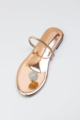Zinia Rose Gold Flat Slipper (11016) - Spunkz