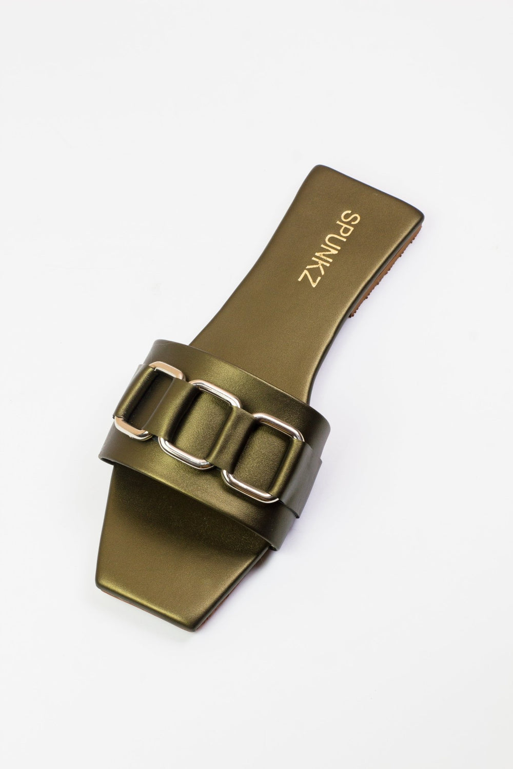 Chain Link Khaki Slippers - Spunkz