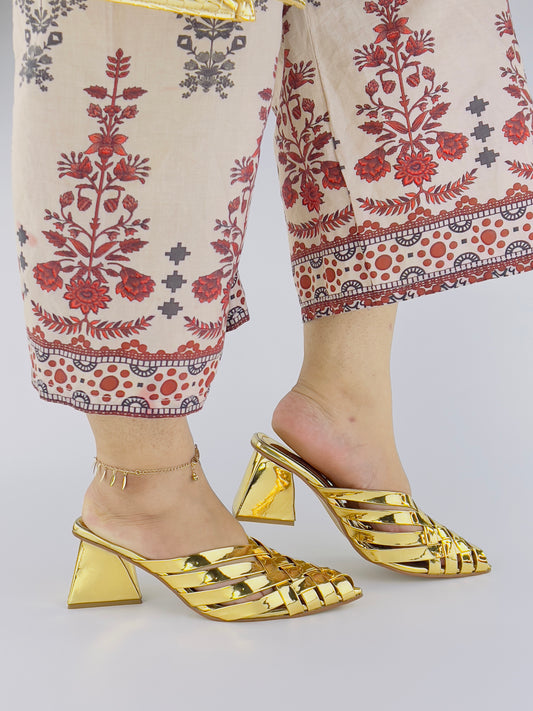 Spunkz Alfie GOLD Signature Slip-Ons Triangle heel - Spunkz