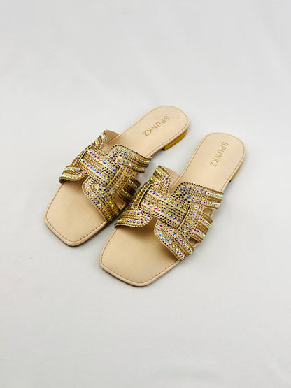Rhinestone Straps Gold