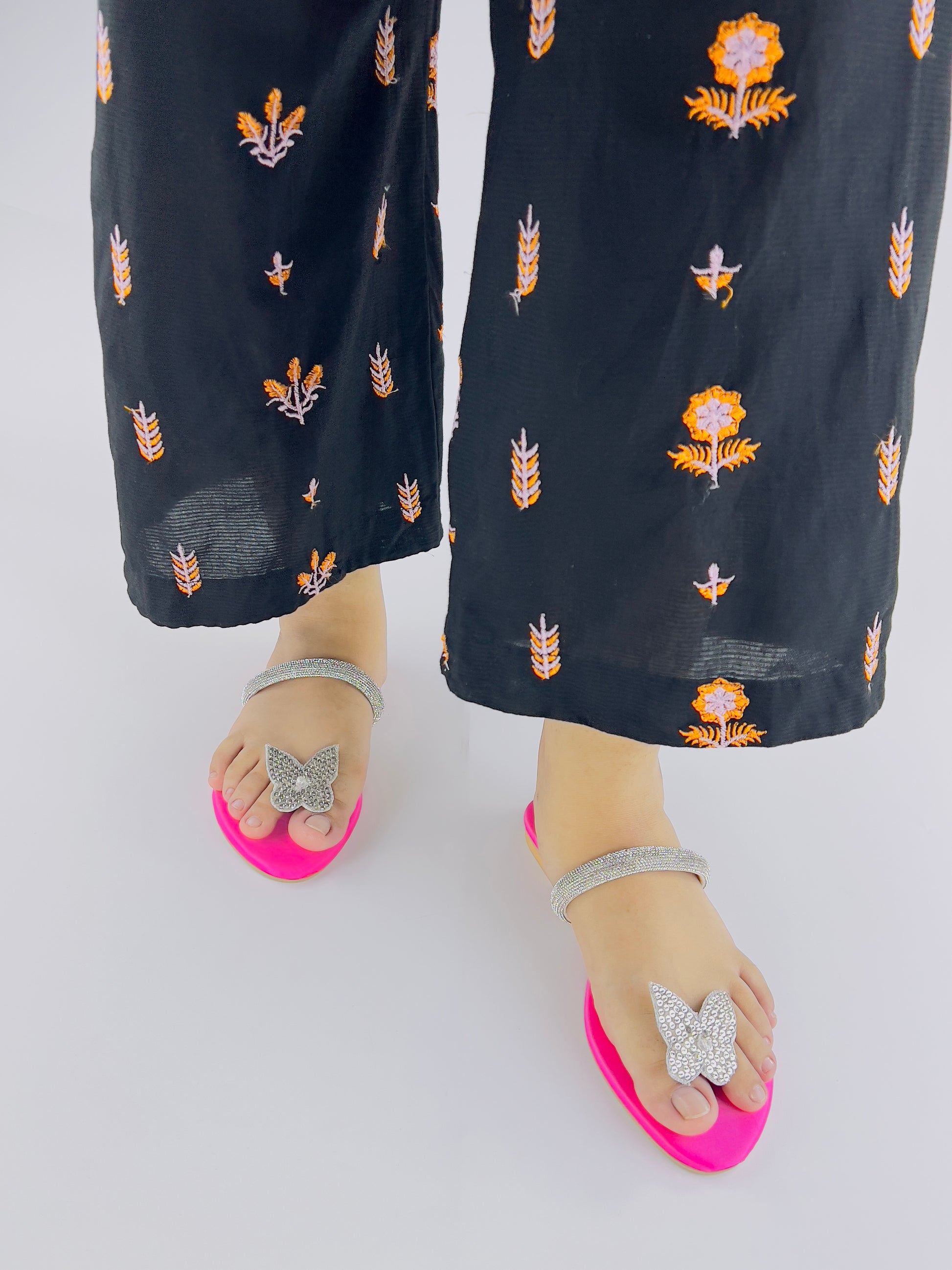 Spunkz Pink Sequins Butterfly Flats - Spunkz