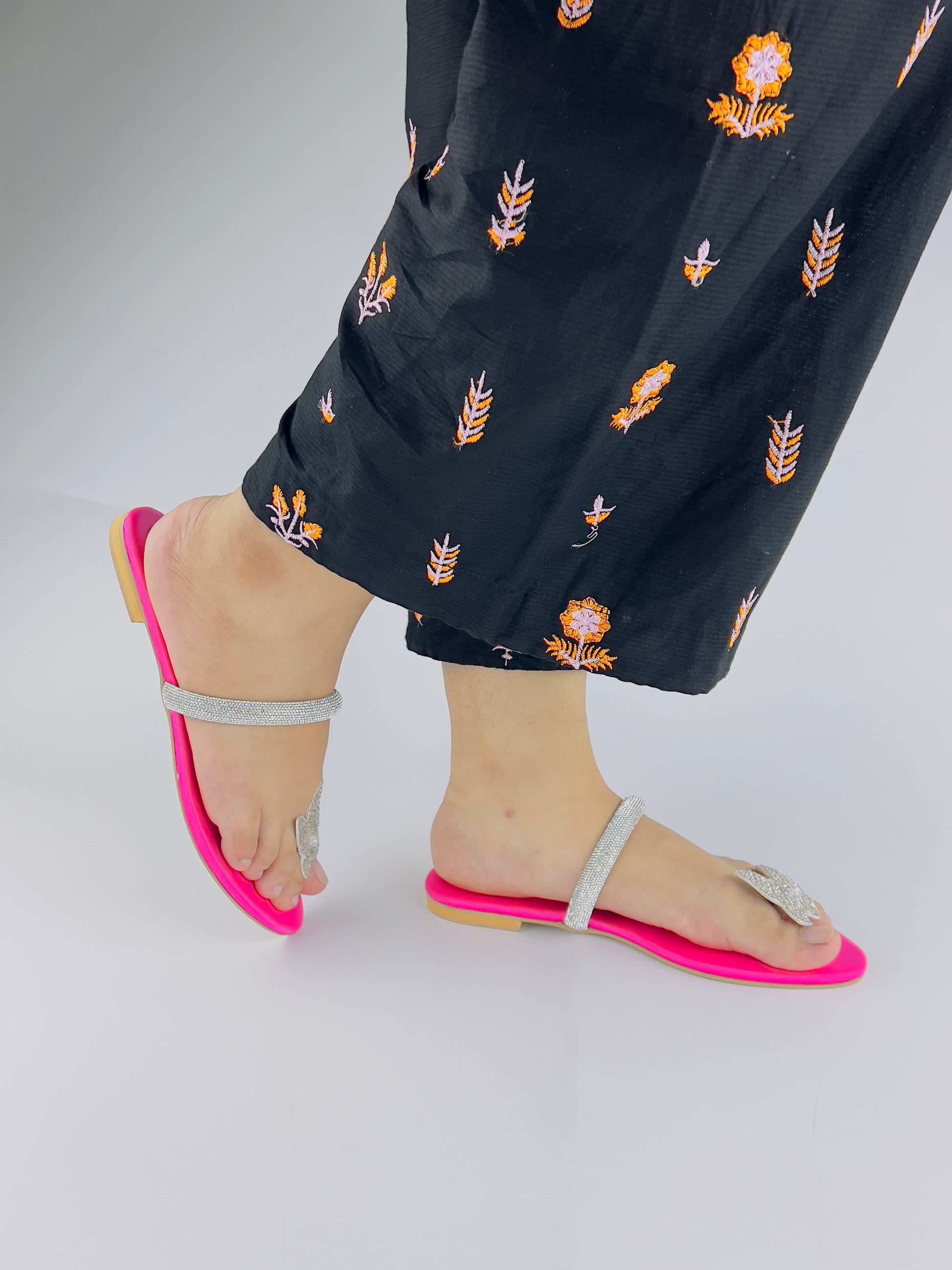 Spunkz Pink Sequins Butterfly Flats - Spunkz