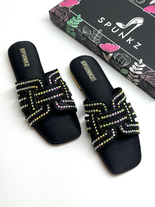 Rhinestone Straps Black