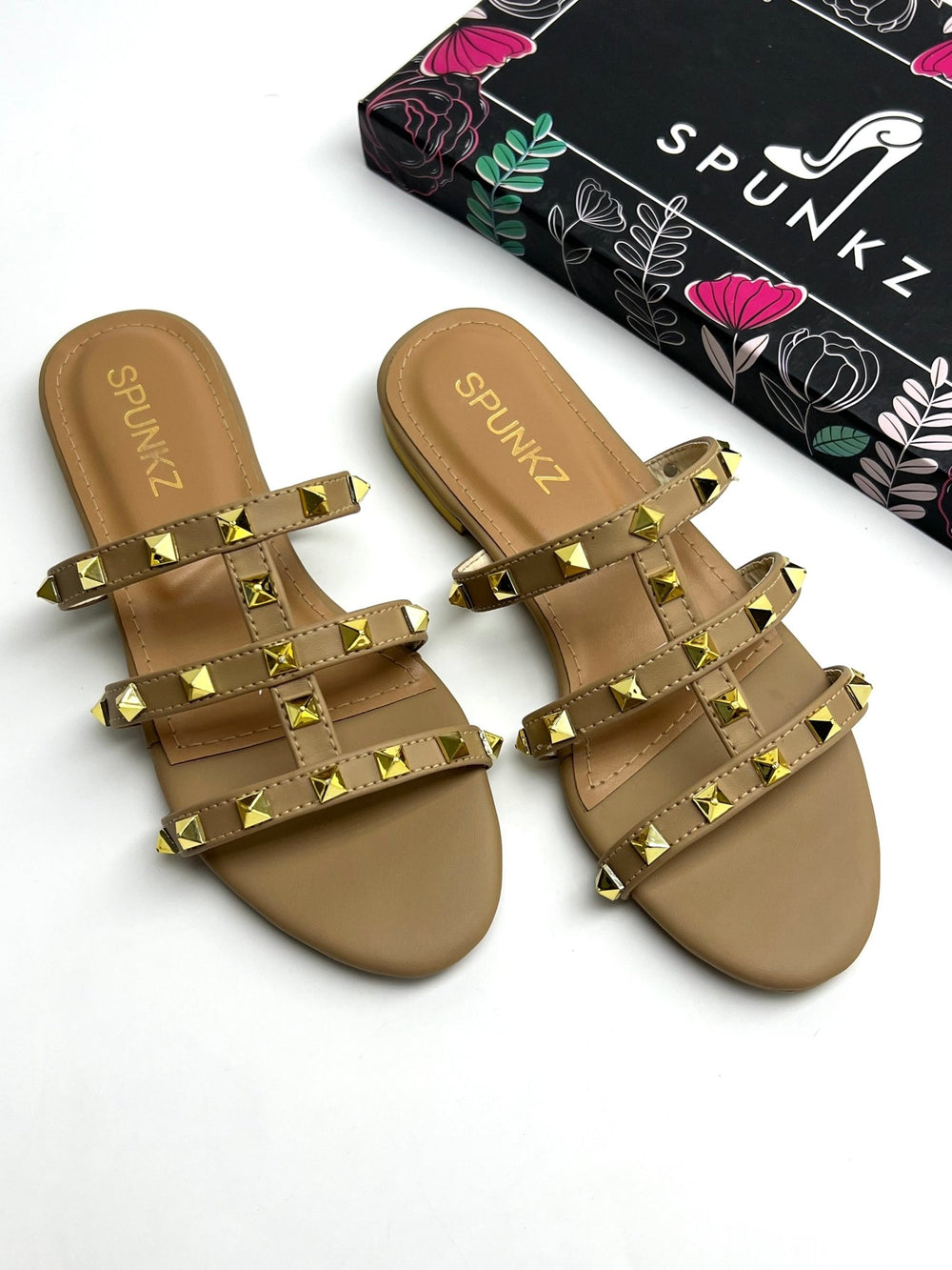 Cage Straps Nude Slippers - Spunkz