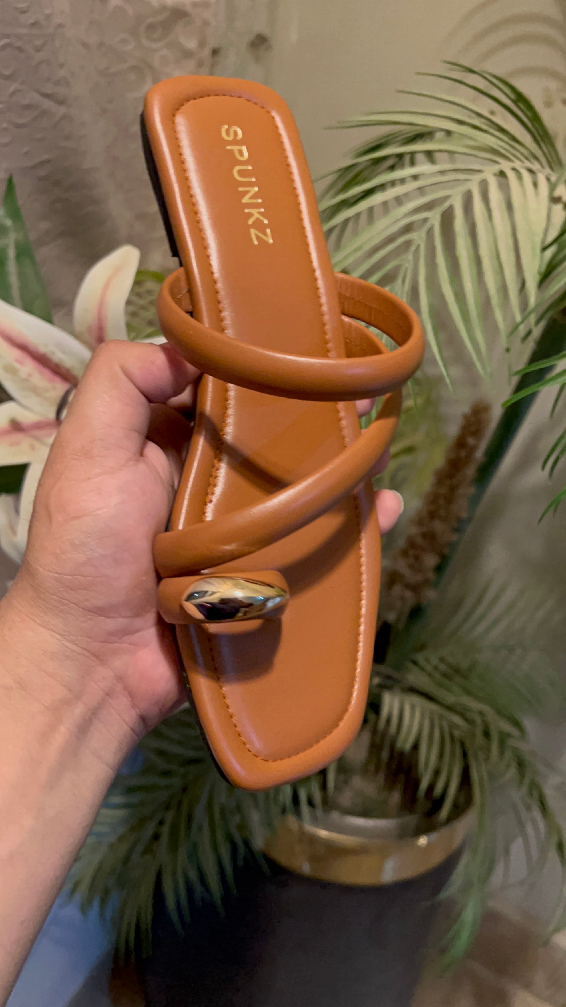 Brown Slip On Slides