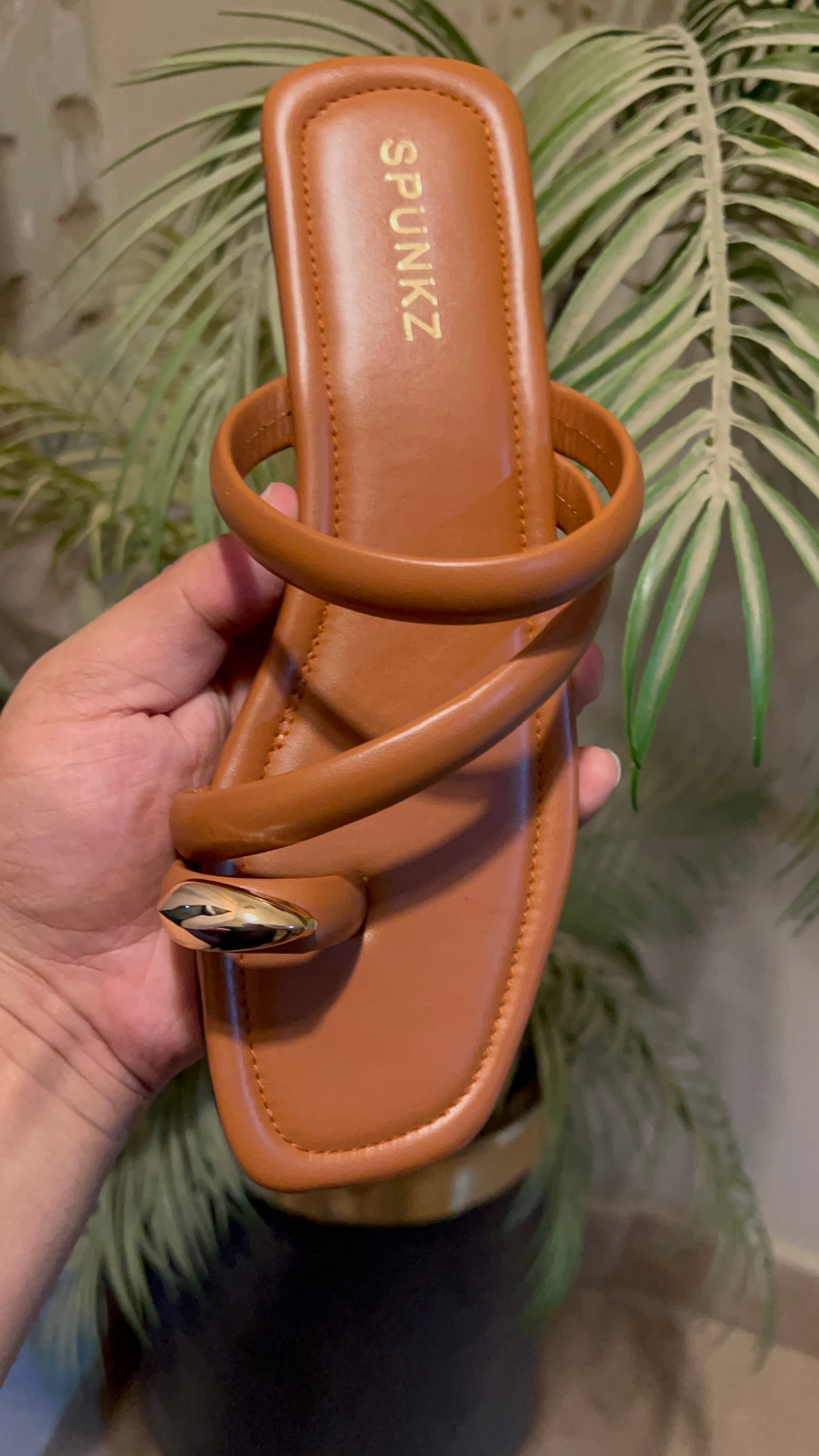 Brown Slip On Slides