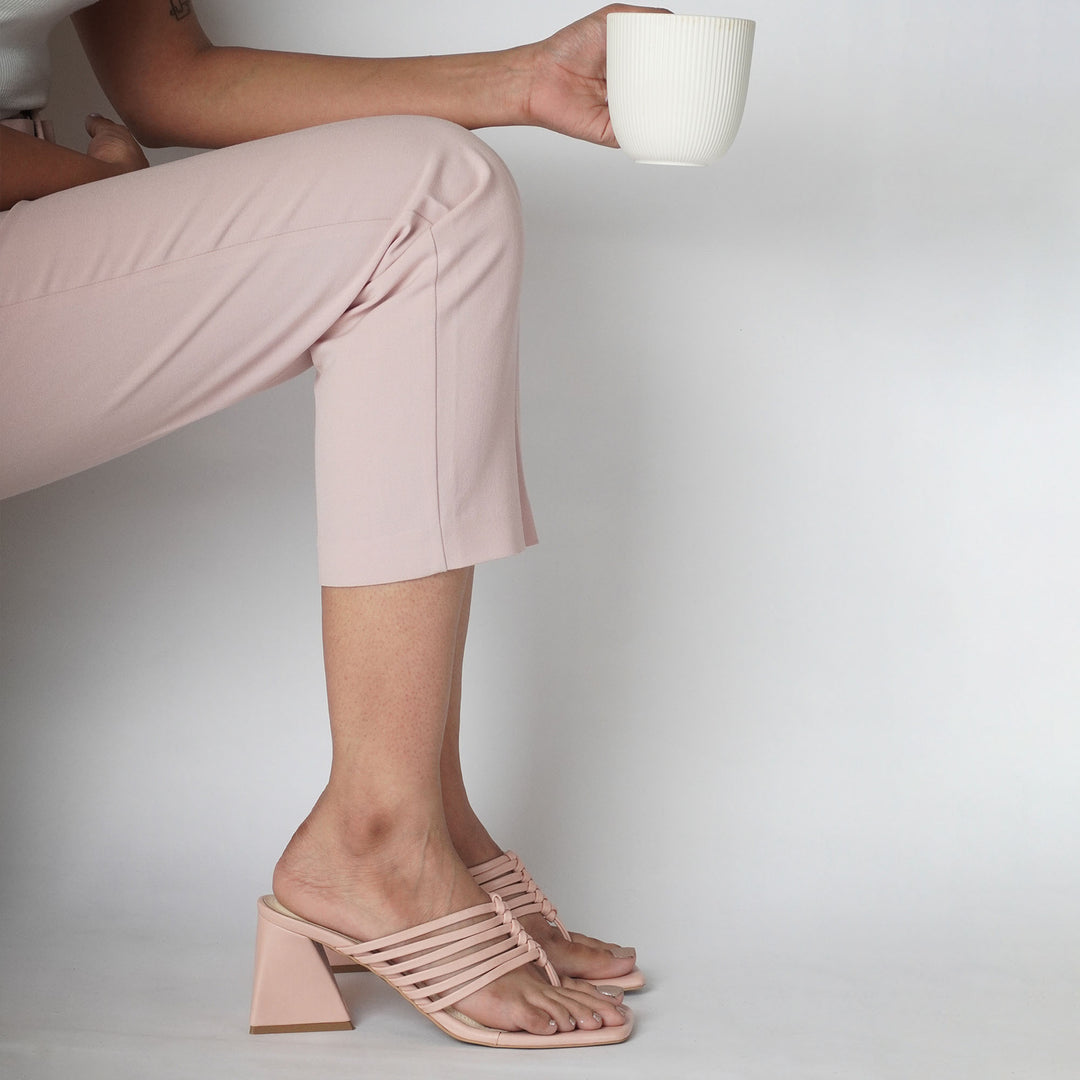 Multi Straps Heels (Pink)