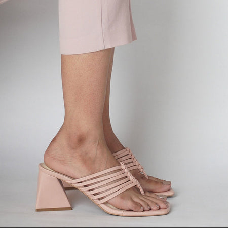 Multi Straps Heels (Pink)