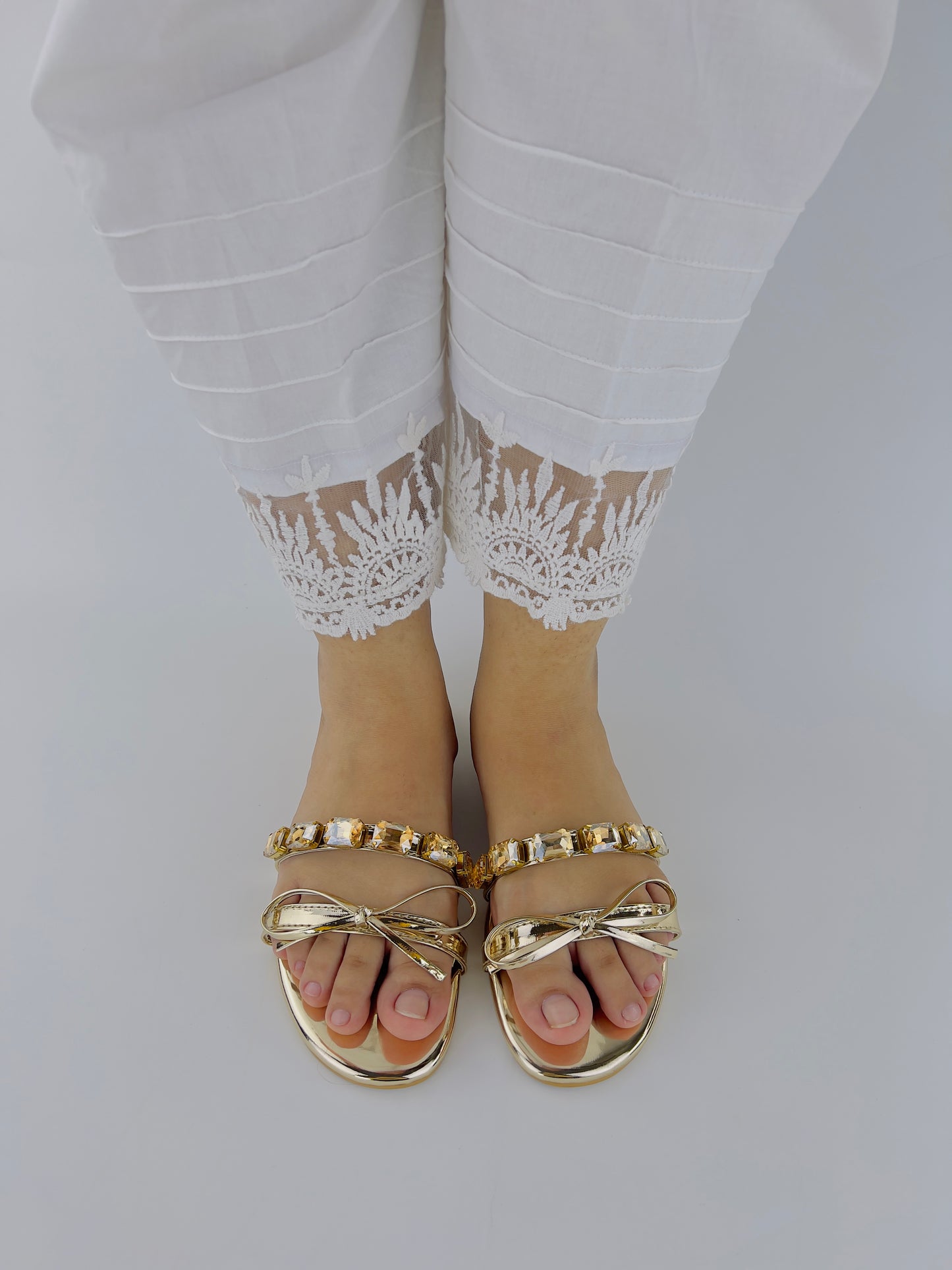 Spunkz Myra Embellished Mirrored Leather Flat Slides - Spunkz