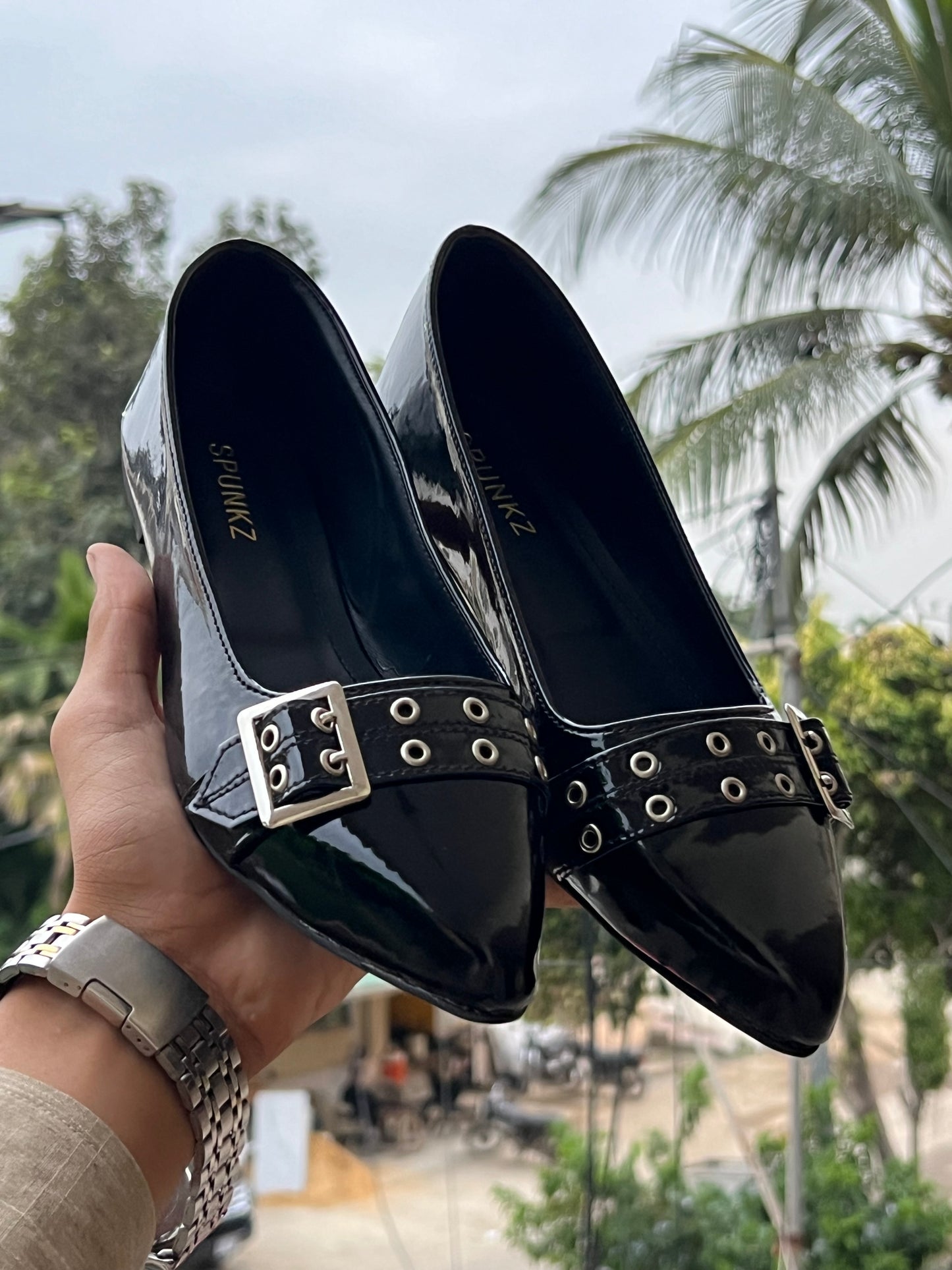 Spunkz Ballerina Black Patent Pump Shoes