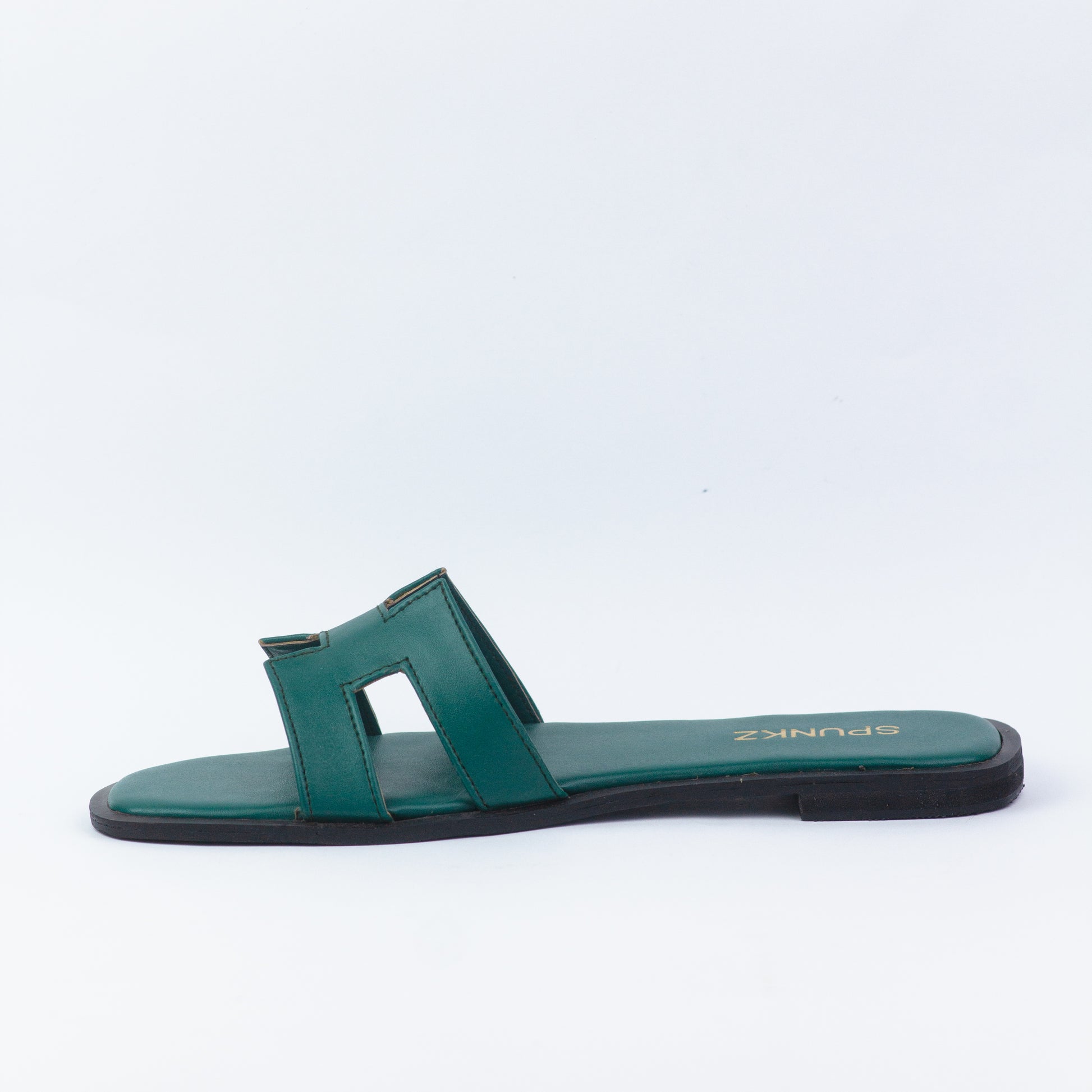 Hania H Style Green Iconic Oran Flat Slides - Spunkz