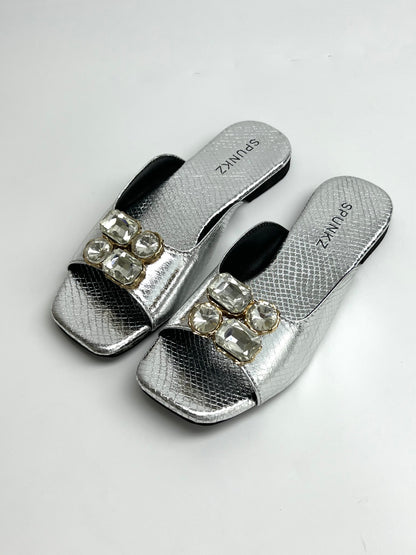Silver Crocs Diamond