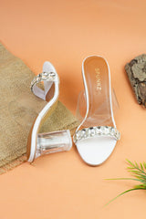 White Transparent Heel (11019) - Spunkz