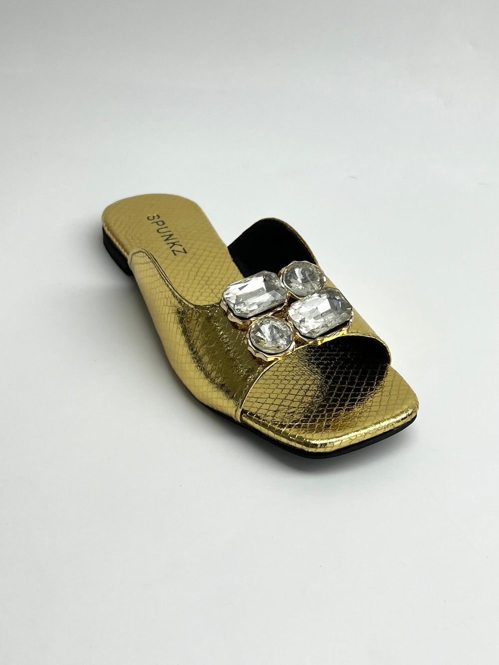 Gold Corcs Spunkz Gold Crocs Diamond Flat Slippers for girls in Pakistan