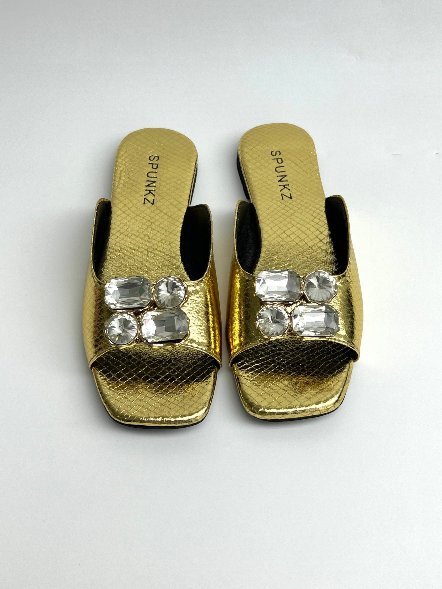 Gold Corcs Spunkz Gold Crocs Diamond Flat Slippers for girls in Pakistan