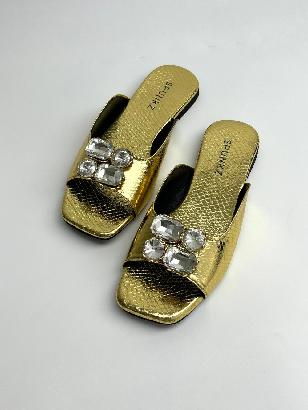Gold Crocs Diamond Slippers - Spunkz