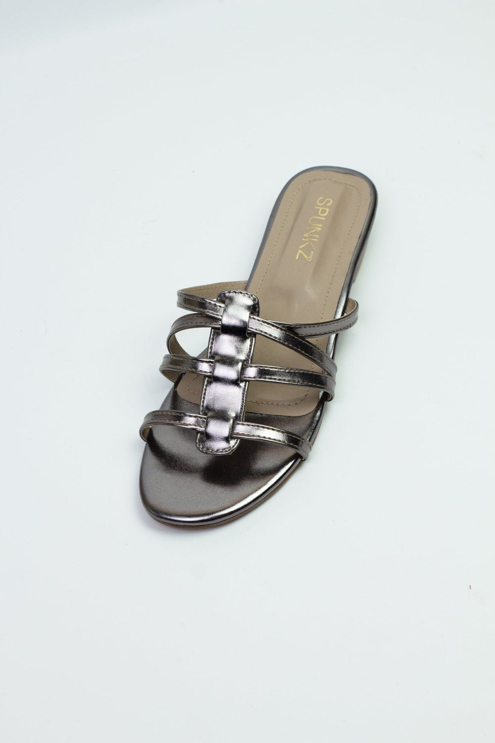Bella Grey Flat Slides (11075) - Spunkz