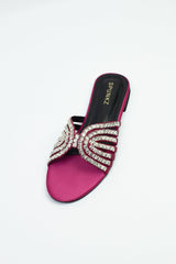 Jamie Pink Flat Slippers (11035) - Spunkz