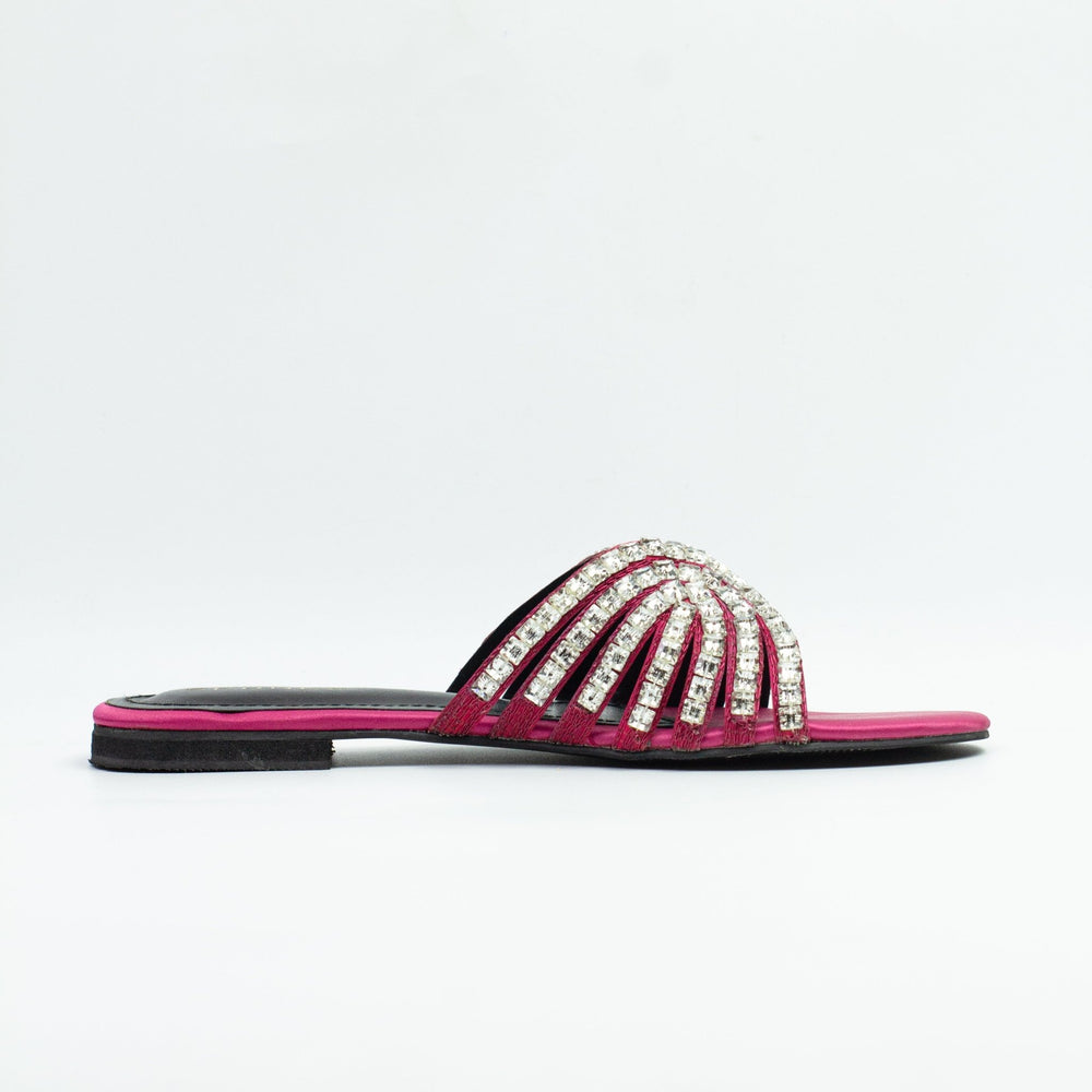 Jamie Pink Flat Slippers (11035) - Spunkz