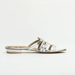 Bella Silver flat sandals (11075) - Spunkz