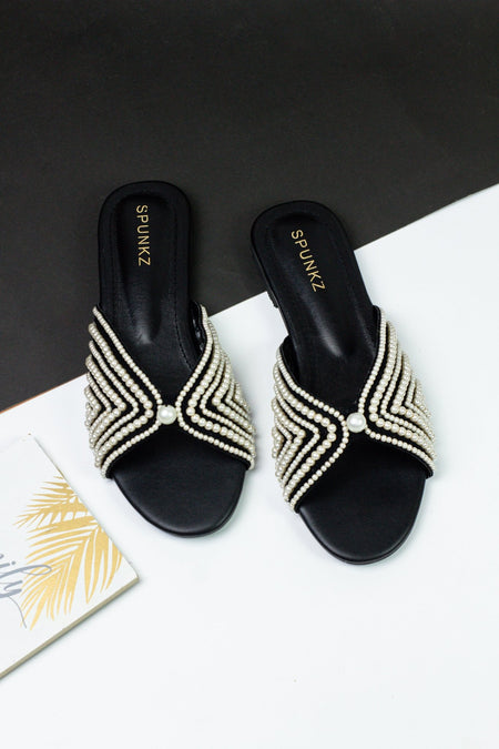 Pearl Black Slipper (11005) - Spunkz